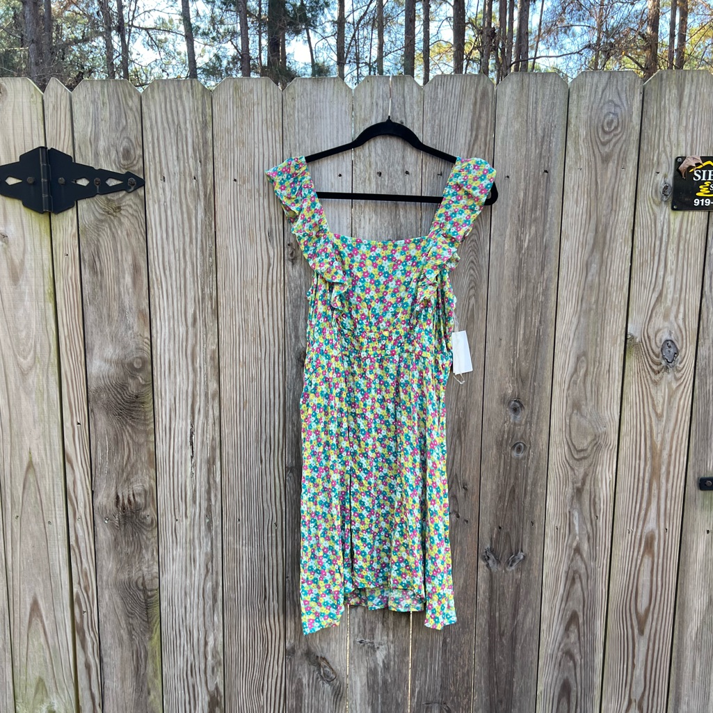 Planet Gold Plus Irish Green Floral Dress Women’s 0x Nwt New